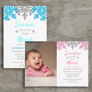 Convite Neve Muito Divertida Para Ser Um primeiro aniversa