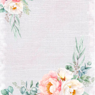 Convite Elegante Peonies Rosa Eucalyptus Chá de casamento 