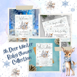 Poster Cute Baby Deer Winter Adivinha o calendário da dat