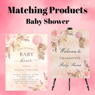 convite para ursos de erva-chá de fraldas