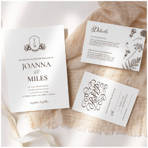 Convite O Tom Neutro Elegante da Caligrafia Salva a Data