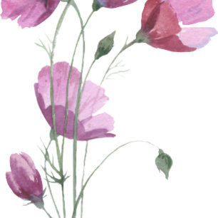 Convite Flores roxas Mauve. Casamento Russo Moderno