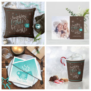 Cartão Luzes brilhantes Noites de chocolate quente ID593