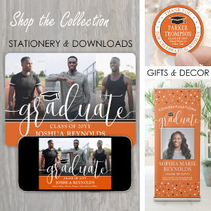 Anúncio Formatação de 4 Fotos em Laranja Moderno, Preto e 