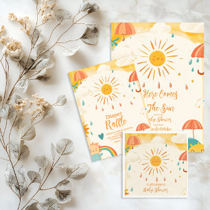 Cartão De Informações Aqui vem o Filho Amarelo da Diapper Sunshine Raffl