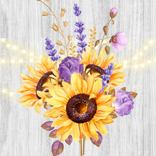 Convite Primavera Sunflower Purple Chá de casamento