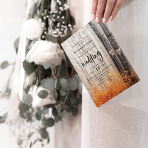 Convite Os Dois Amantes Caçados Querem Casamento Florestal