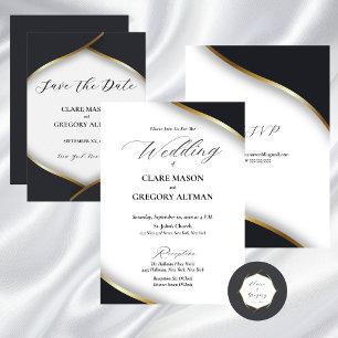 Adesivo Redondo Casamento Dourado branco negro legante