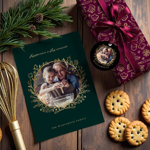 Etiqueta Árvore de Natal Dourada para e de Férias