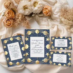 Convite Chá de panela da Lua do Crescente Celeste do marin