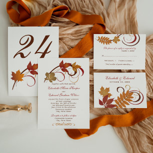 Cartão RSVP Rustic Falling Deixa Casamento