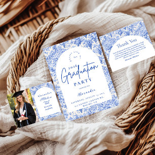 Anúncio Festa de Formatura Jardim Azul Romântico de Fotos