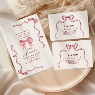 Cartão De Informações Chá de panela rosa elegante