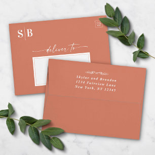Casamento de Mão Rosa e Verde Escuro Simples