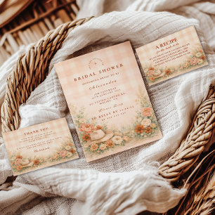 Cartão De Agradecimento Chá de Noiva de Cowgirl Floral do Deserto