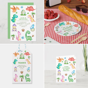 Adesivo Redondo Festa de aniversário de dinossauro em árvore