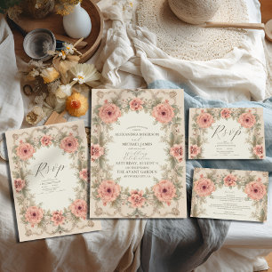 Reserve A Data Flora Vintage Art Nouveau Wedding