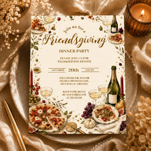 Convite Chic Pizza & Prosecco Friendsgiving