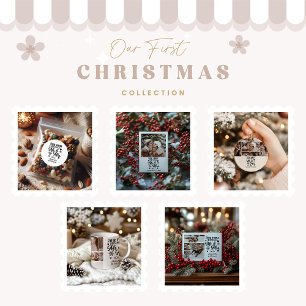 Adesivo Redondo Fotos Flocos de Neve Natal Sr e Sra 