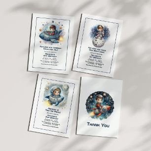 Convite "Duas da Lua" Festa de aniversário do Rocket Toddl