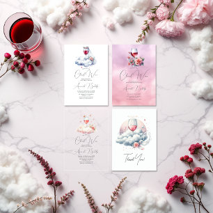 Cartão De Agradecimento Sobre o Chá de panela de Vinho na Nuvem