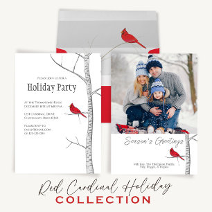 Cartão De Festividades Feliz Natal do Cardeal Vermelho