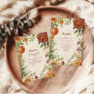 Prato De Papel Terracotta Floral Baby in Bloom Chá de fraldas