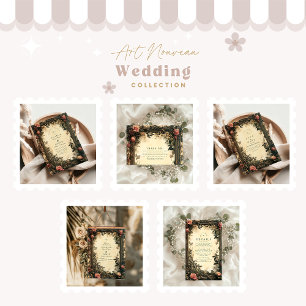 Cartão De Agradecimento Dark Romance Art Nouveau Wedding