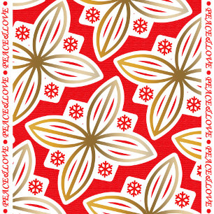 Cartão De Festividades FELIZES HOLIDAYS   Paz e Amor   Poinsettia w/Angel