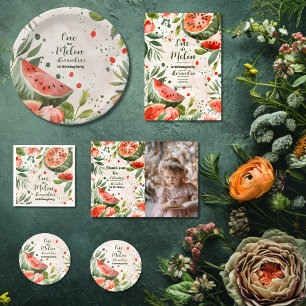 Convite "Um em um Melão", primeiro aniversario de Melancia