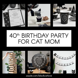 Chapéu De Festa Cabra de Gato Preta Imprimir Festa de aniversário 