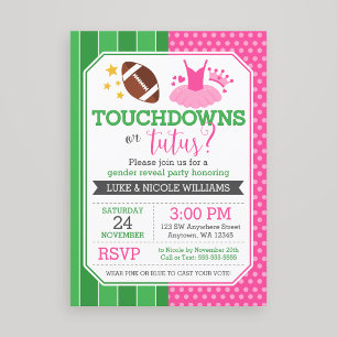 Convite Touchdowns ou Tutus Gender Revement Party