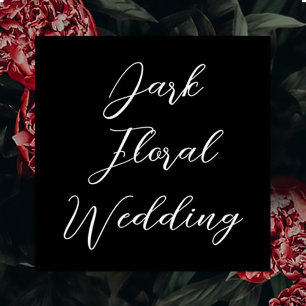 Caligrafia Convite para Casamento Gótico Floral