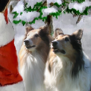 Cartão De Festividades Sable Rough Collie presentes de Natal