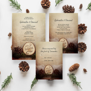 Resposta RSVP de Casamento Rustic Pines Woods