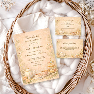 Convite Chá de Bebê Jardim Elegante