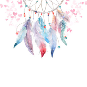Convite Boho Pastel Feather Dreamcatcher Girl Chá de frald