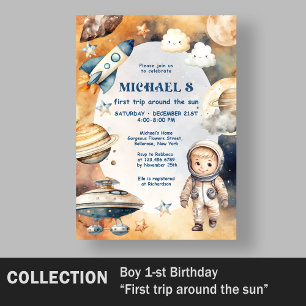 Convite Astronauta: Primeira Viagem Em Torno Do Sol Aniver