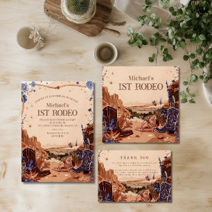 Cartão De Agradecimento Aniversário de um ano da Cowgirl Western