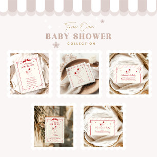 Cartão De Informações Cute Tini Um Está A Caminho Do Chá de fraldas