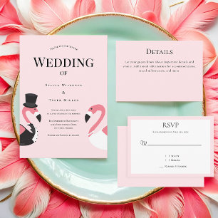 Convite Flamingo Wedding