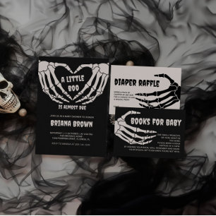 Convite Chá de fraldas de Halloween do pequeno Boo Hallowe