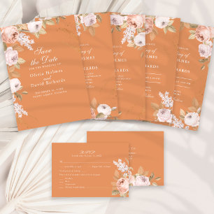 Bohemian Apricot Peonies Convite Para Casamento