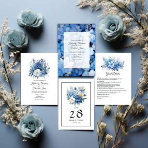 Convite Dusty Blue Floral Wedding