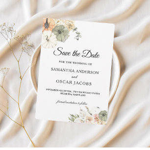 Convite Pumpkins e Flores Modernos de Aquarela