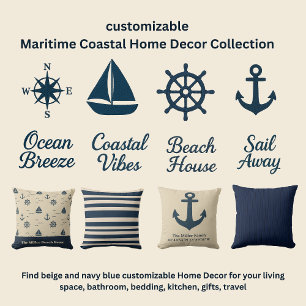 Caderno Espiral Âncora do marinho com viagem litoral bege monogram