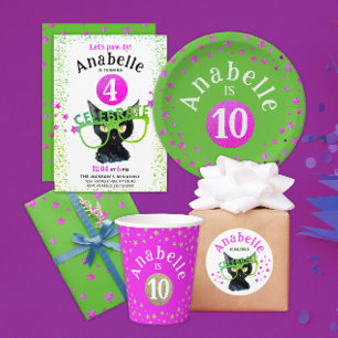 Adesivo Redondo Glitor Verde Cor-de-Lama-Cor-de-Gata Negra