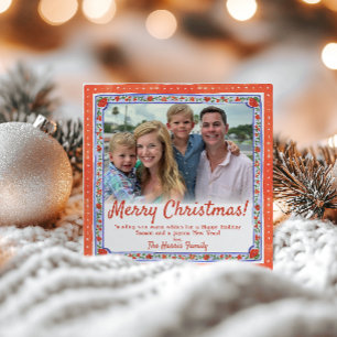 Convite Festa de Natal do Watercolor Floral Block