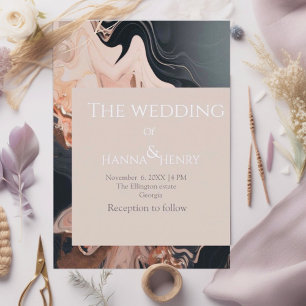 Rótulo De Garrafa De Cerveja Elegante rosa dourado preto Textura de mármore