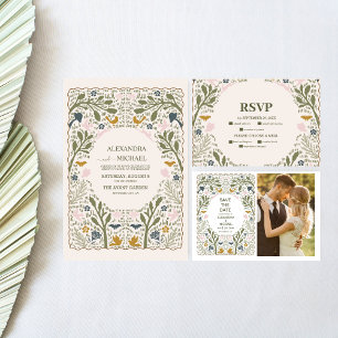 Convite Casamento Rustic Green Woodland Fern